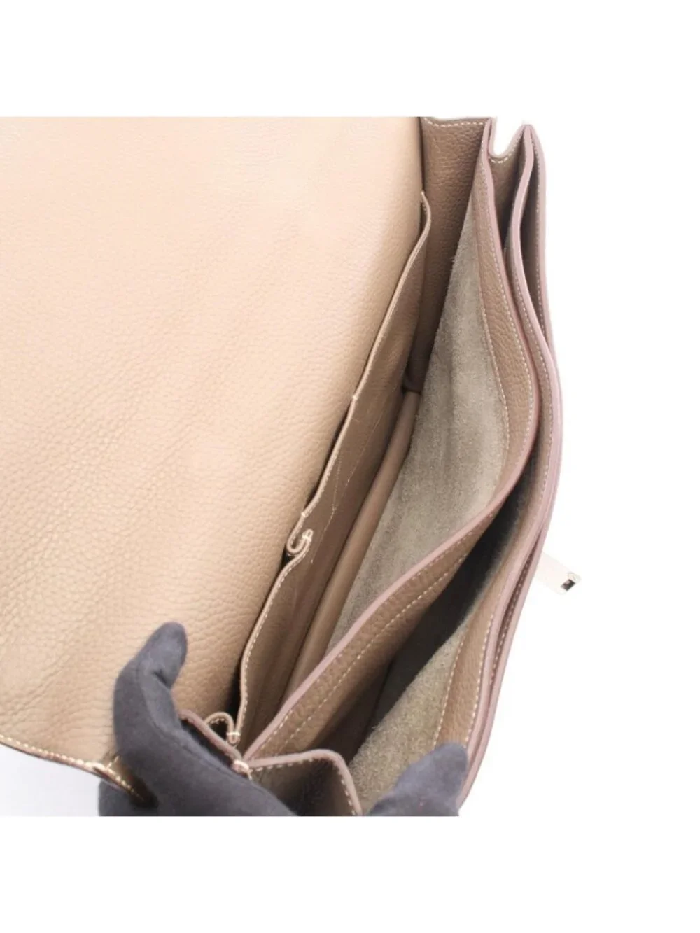 Hermes Business Bag Sac a Depeches 38 Etoupe Leather